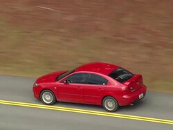 MS TS ZI ZO Shot of car moving on Blue Ridge Parkway / North Carolina, United States Stock Footage