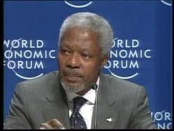 SWITZERLAND: DAVOS: ANNAN CALLS FOR BUSINESS'S TO ACCEPT UN RIGHTS News Clip