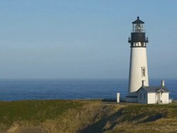 Oregon coast lighthouse Stock Footage
