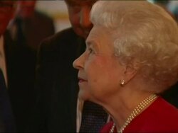 Queen Elizabeth II holds reception at St James's Palace  Stock Footage