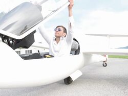 Pilot in glider Stock Footage