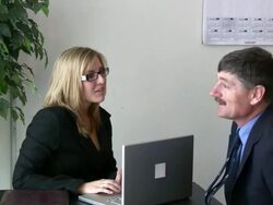 (HD1080i) Modern Workplace: Female Executive Interviews Male Stock Footage