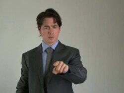 Businessman moving his finger, UK Stock Footage