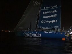 Telefonica increases lead in Volvo Ocean Race Stock Footage