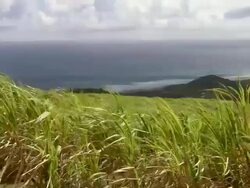 WS PAN View of hill landscape and beach / sea, Barbados / Bridgetown, Saint Michael, Barbados Stock Footage