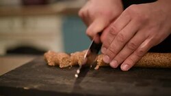Chef makes sweets vegetarian Stock Footage