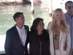 Riz Ahmed, Mira Nair, Kate Hudson, Liev Schreiber at Press Conference Arrivals: The Reluctant Fundamentalist: 69th Venice Film Festival on August 29, 2012 in Venice, Italy (Footage by WireImage Video/Getty Images) Stock Footage