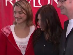 Michelle Ennis,Jessica Biel and Alan Ennis,President and CEO of Revlon at the 14th Annual NY EIF Revlon Run/Walk Stock Footage