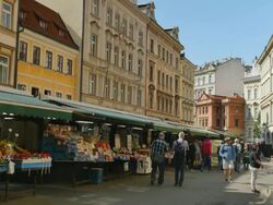 Havelsky trh Market, Old Town, Prague Stock Footage