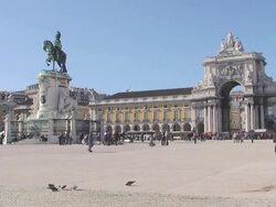 Praca do Comercio â€“ Lisbon, Portugal Stock Footage