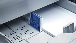 Loading new paper with confidential text into printer Stock Footage