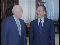 Former U.S. President Jimmy Carter, whose administration formalized diplomatic ties with China 30 years ago, on Monday urged President-elect Barack Obama to find ways to work more closely with Beijing on global issues. News Clip