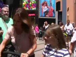 Brooke Burke & Kids at Universal City Walk at the Celebrity Sightings in Los Angeles at Los Angeles CA. (Footage by WireImage Video/GettyImages) Stock Footage