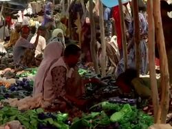 Ethiopian market general views Stock Footage