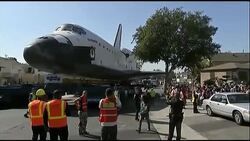 Endeavour's final miles turn into all-night affair News Clip