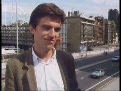 Cycling for London, 1983, part 3 - montage of cyclists on busy streets, interviews with members of the Greater London Council, traffic and road planners at the drawing board. Stock Footage