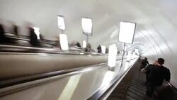 Russia, Saint Petersburg, Metro system - Time lapse Stock Footage