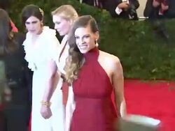 Hilary Swank at "Schiaparelli And Prada: Impossible Conversations" Costume Institute Gala Stock Footage