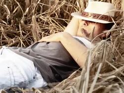 HD: Young Man Relaxing In Wheat Stock Footage