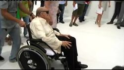 Architect Oscar Niemeyer unveils new building for 103rd birthday News Clip