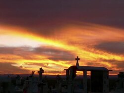 Sunset Mexico Cemetary Time Lapse 10 Stock Footage