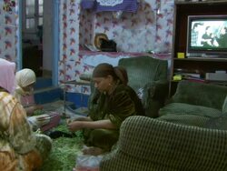 MS Shot of interior of family life in small apartment / Cairo, Egypt Stock Footage