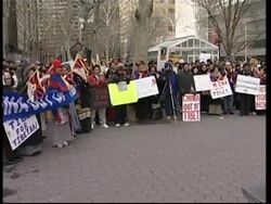Pro-Tibet demonstration against China at UN News Clip
