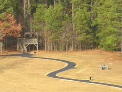 MS AERIAL Shot of Ninety Six National Historic Site and Star Fort / South Carolina, United States Stock Footage