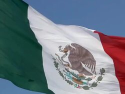 Mexican flag waving in slow motion Stock Footage