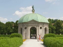 Munich Hofgarten with the Pavilion for the Goddess Diana  Stock Footage