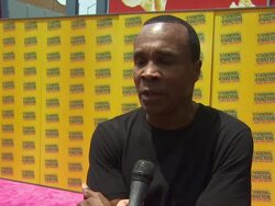 INTERVIEW: Sugar Ray Leonard on who he brought with him today, on if he can relate to the films message, and on what he's working on. at the 'Standing Ovation' Premiere at Universal City CA. (Footage by WireImage Video/GettyImages) Stock Footage