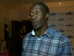 INTERVIEW Lindford Christie on the Olympics, preparations, pressure and more at the The Smurfs In 3D UK Gala Premiere at London England. (Footage by WireImage Video/Getty Images Entertainment Video) Stock Footage