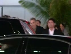 Daniel Day Lewis, Rebecca Miller, Steven Spielberg & Kate Capshaw leave for the Lincoln After Party in Hollywood, 11/08/12 Stock Footage