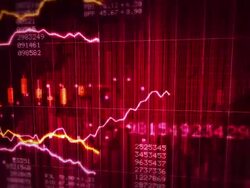Financial chart. Red and White. Stock Footage