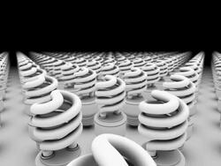 CGI flying over tops of new bulbs / Old bulb emerging and glowing Stock Footage