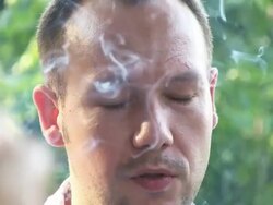 Man in smoke Stock Footage