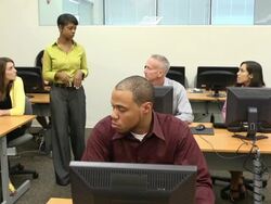 Female Instructing Adult Students Stock Footage