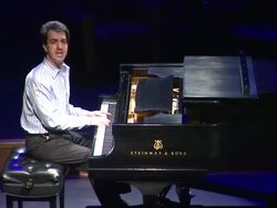PERFORMANCE: Jason Robert Brown at the The Broad Stage And Helen Hunt Announce Davis Cromer's Production Of Thornton Wilder's 'Our Town' at Santa Monica CA. (Footage by WireImage Video/GettyImages) Stock Footage