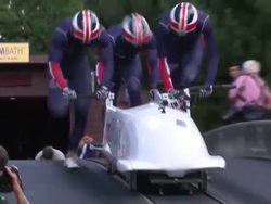 Team GB bobsleigh team practise run News Clip