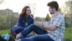 Young painter drawing a portrait Stock Footage