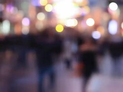 HD:Depfocused people in Istiklal Street Stock Footage