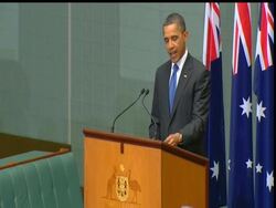 President Barack Obama addressed the Australian Parliament Thursday and vowed to expand U.S. influence in the Asia-Pacific region even as he reduces defense spending and winds down two wars. News Clip