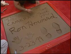 Dedication of Ron Howard's Footprints Stock Footage