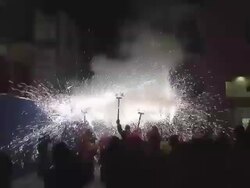 Correfoc - Spain traditional party in mediterranean area Stock Footage