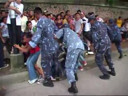 Police clash with anti China protesters outside embassy Instructional Video