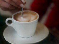 HD Latte Coffee cup Stock Footage