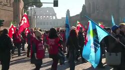 CLEAN : Protests fill Italy's piazzas (2) News Clip