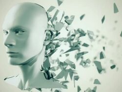 Abstract human face shattering Stock Footage