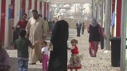 Refugees in a camp near Mosul News Clip