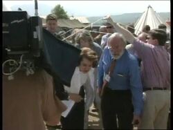 MACEDONIA: ELIZABETH DOLE VISITS REFUGEE CAMP (V) News Clip